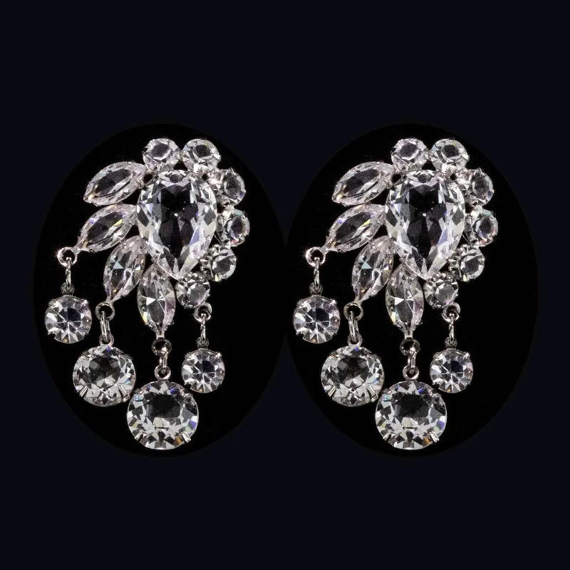 ladies earrings for evening wear -1928 Jewelry Multi-Shape Austrian Crystal Dangle Earrings