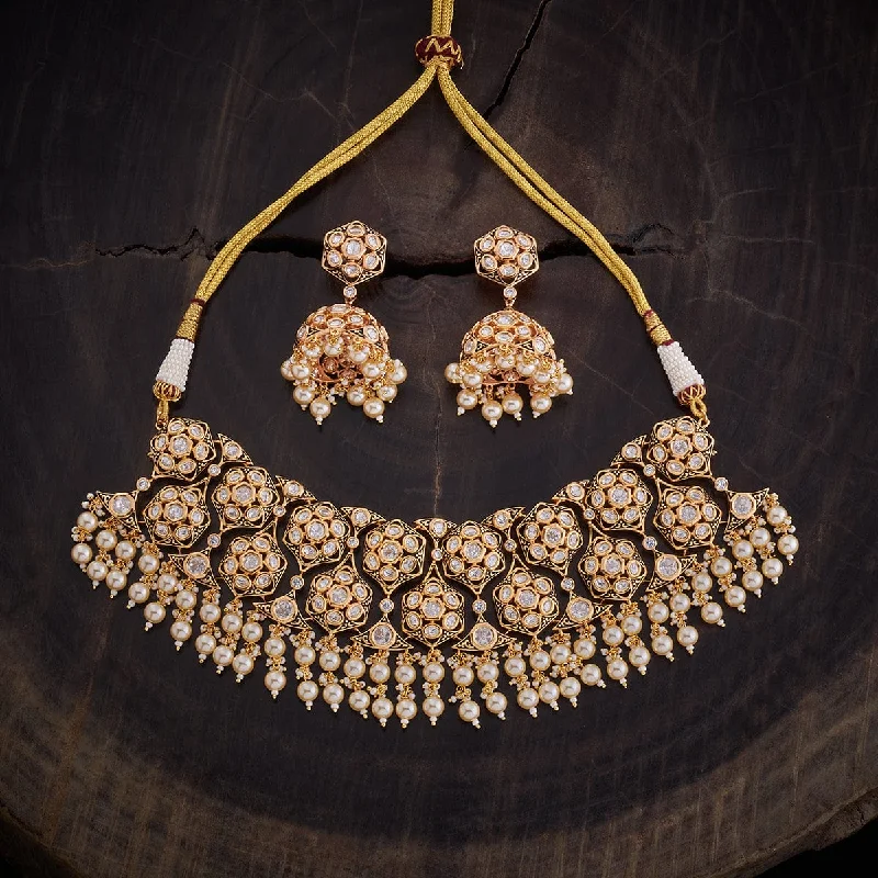 necklaces for daily elegant wear -Kundan Necklace 164055