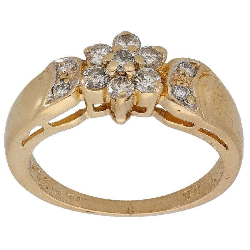 ladies engagement rings two tone metal -9ct Gold 0.43ct Diamond Dress/Cocktail Ring Size N