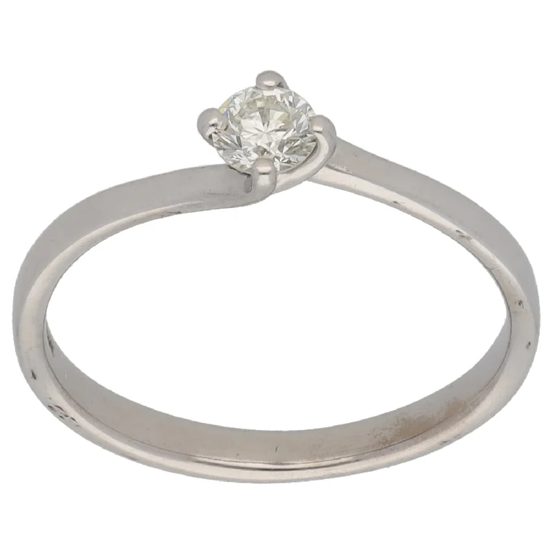 ladies engagement rings under 500 dollars -18ct White Gold 0.15ct Diamond Solitaire Ring Size K