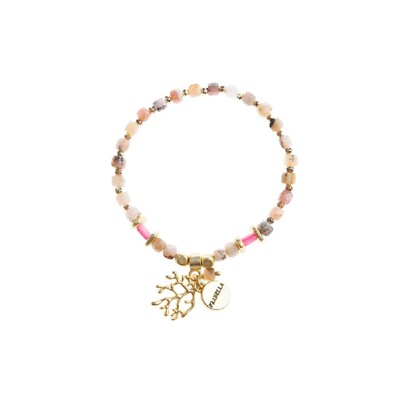 bracelets for couples love -Pranella Rhoda Fire Coral Bracelet - Gold