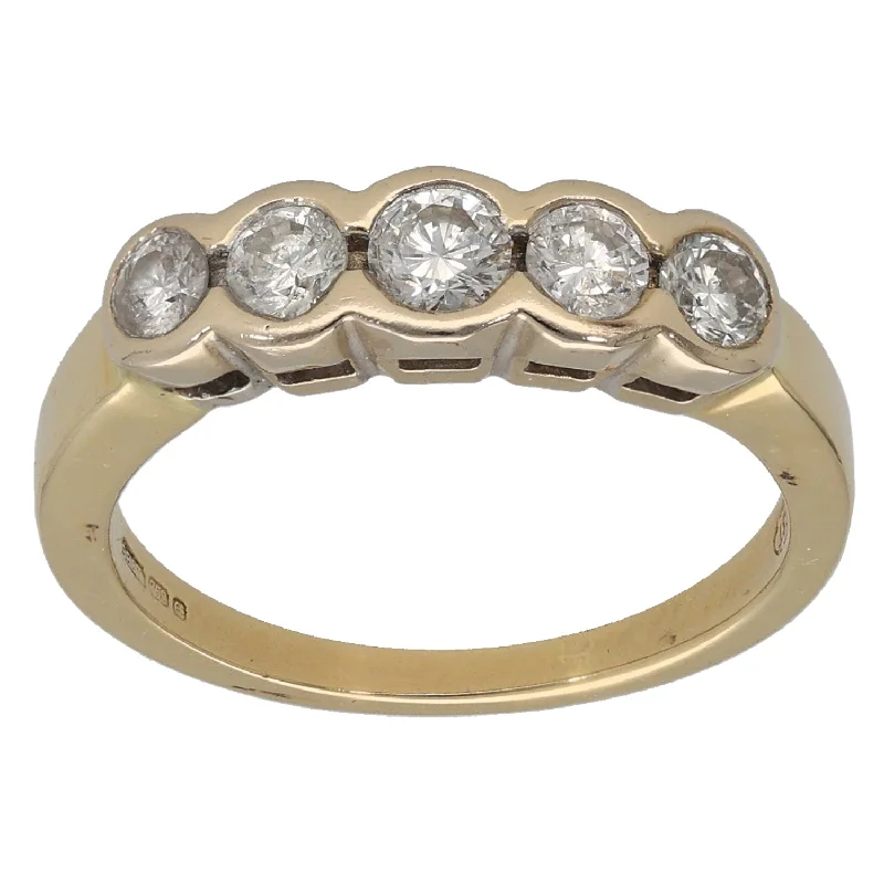 ladies engagement rings for daily wear -18ct Gold 0.50ct Diamond Half Eternity Ring Size L