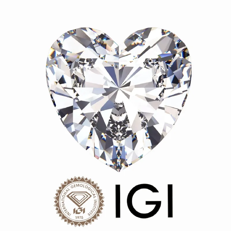 ladies engagement rings rose gold elegance -1.61 ct. Heart Wholesale IGI Certified Lab Grown Loose Diamond. (VS1 / F)