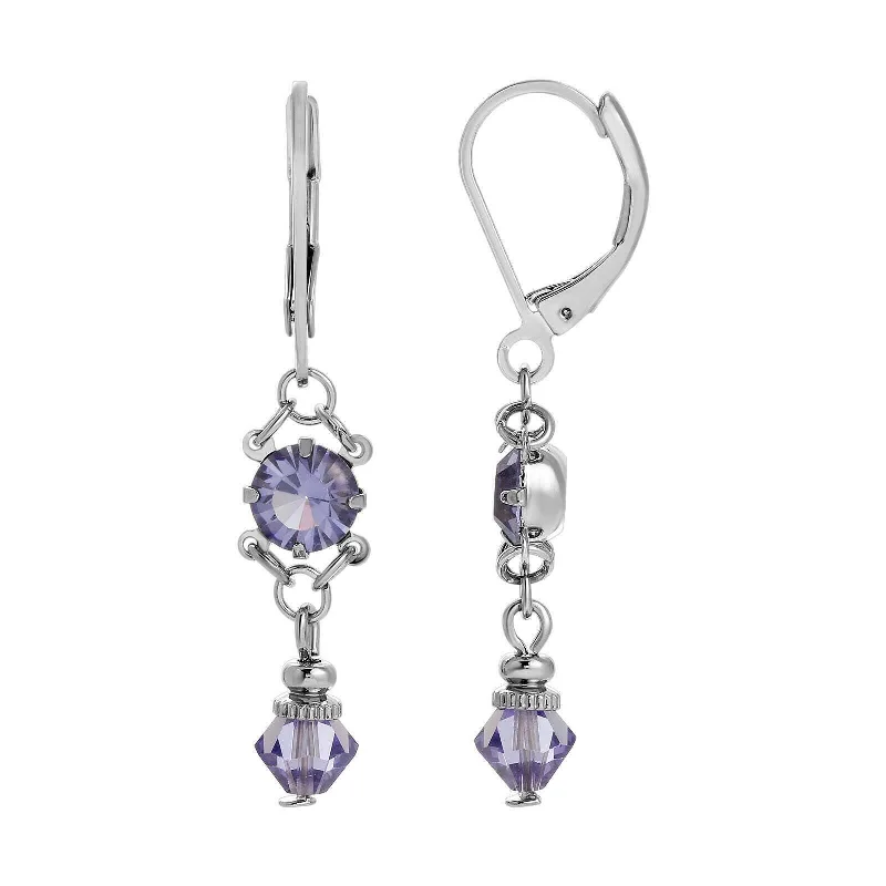 ladies earrings trendy 2025 -1928 Jewelry Silberne Opulenz European Crystal Drop Earrings