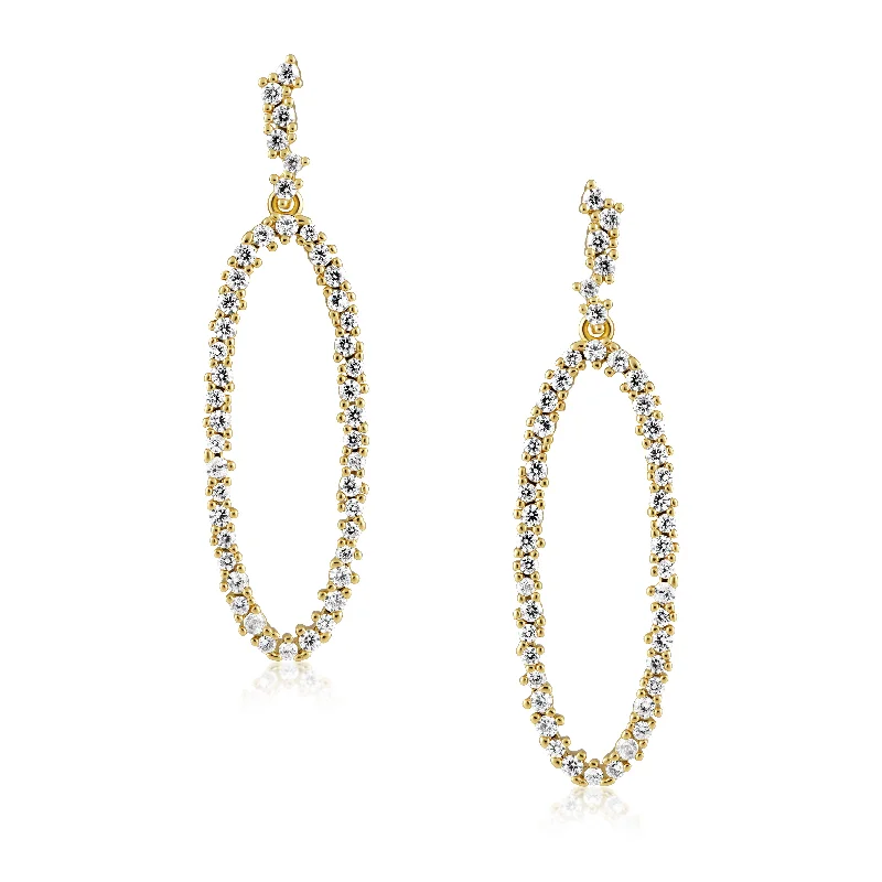 ladies earrings with crystal accents -Cheyanne Pave Earrings