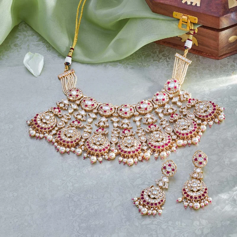 necklaces with lock charm -Kundan Necklace 167022