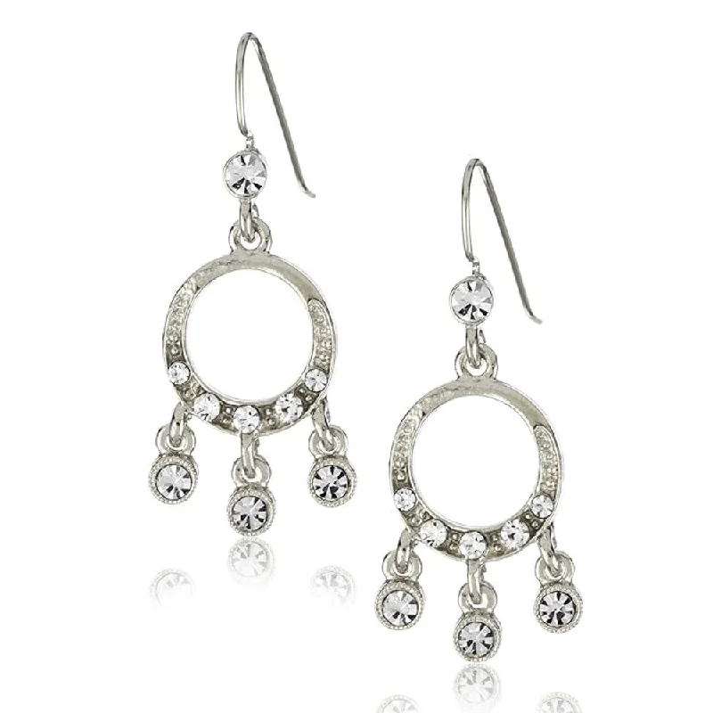 ladies earrings for fashion lovers -1928 Bridal Crystal Small Round Drop Earrings