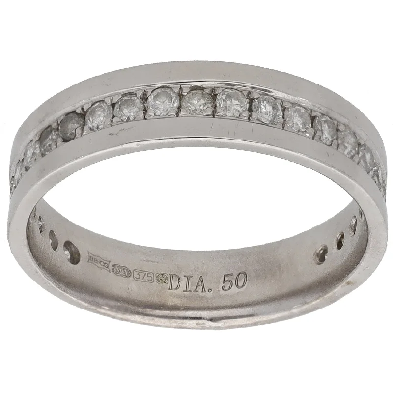 ladies engagement rings unique taste -9ct White Gold 0.50ct Diamond Eternity Ring Size M