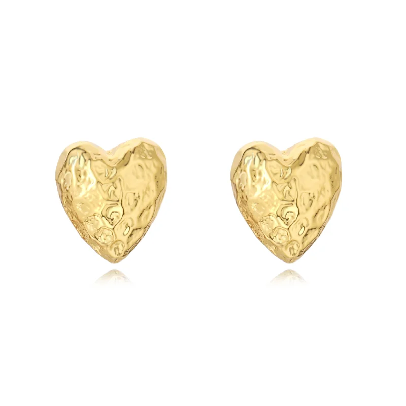 ladies earrings for daily use -Corinne Heart Studs