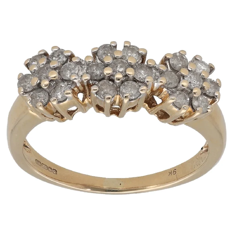 ladies engagement rings for daily wear -9ct Gold 0.42ct Diamond Dress/Cocktail Ring Size M