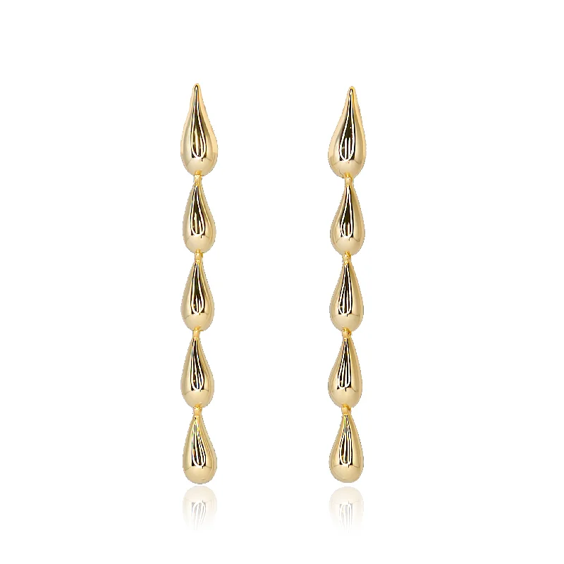 ladies earrings with sapphire blue -Tina Teardrop Earring