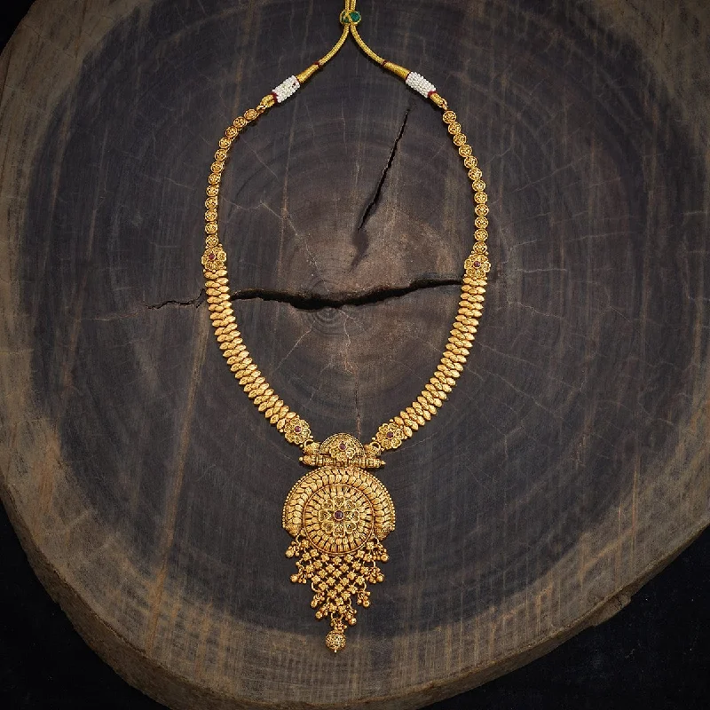 necklaces elegant gold finish -Antique Necklace 181342