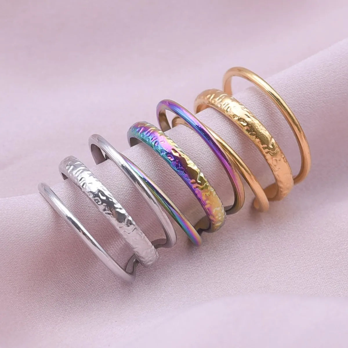 ladies rings for special occasions -Simple Style Geometric Stainless Steel Polishing Plating Open Rings