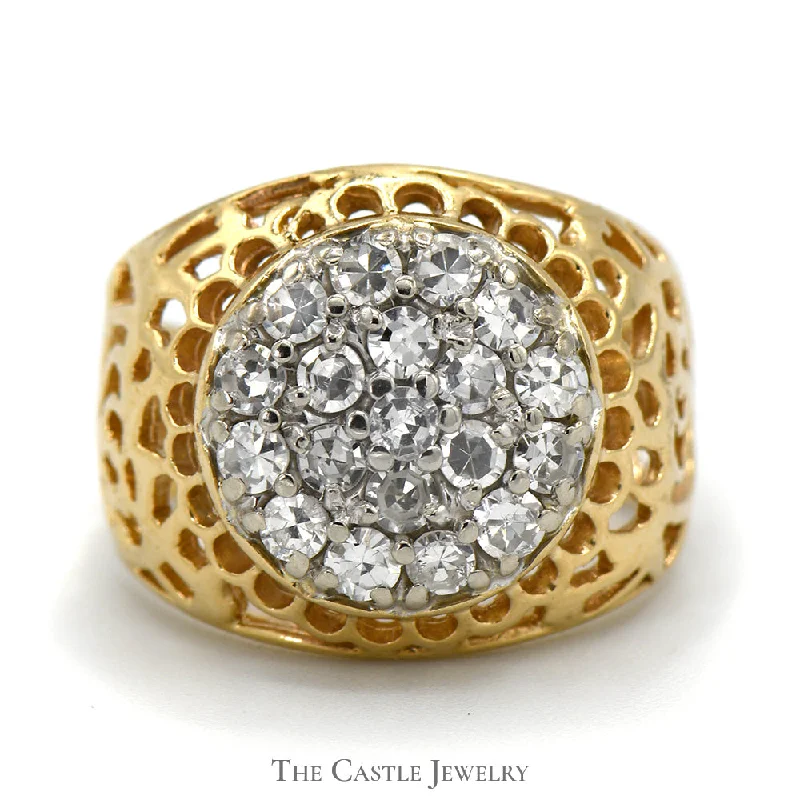 ladies rings affordable luxury price -3/4cttw Kentucky Diamond Cluster Ring in 10k Yellow Gold